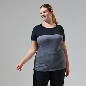 Women's Voyager Tech Tee Short Sleeve Crew - Dark Grey / Black