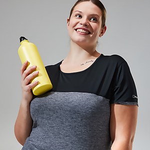 Women's Voyager Tech Tee Short Sleeve Crew - Dark Grey / Black