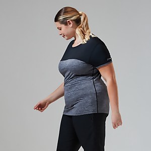 Women's Voyager Tech Tee Short Sleeve Crew - Dark Grey / Black