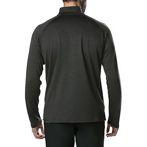 Men's Thermal Tech Tee Long Sleeve Zip Baselayer - Black / Dark Grey