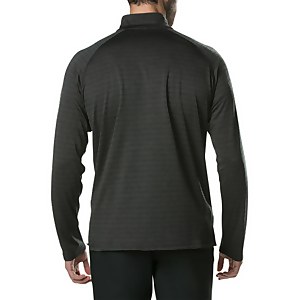 Men's Thermal Tech Tee Long Sleeve Zip Baselayer - Black / Dark Grey