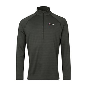 Men's Thermal Tech Tee Long Sleeve Zip Baselayer - Black / Dark Grey