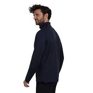 Men's Thermal Tech Tee Long Sleeve Zip Baselayer - Blue