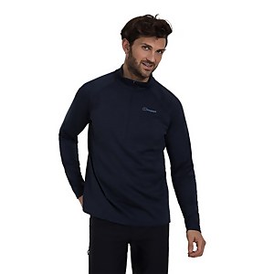 Men's Thermal Tech Tee Long Sleeve Zip Baselayer - Blue