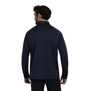 Men's Thermal Tech Tee Long Sleeve Zip Baselayer - Blue