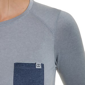 Women's Explorer Tech Tee Long Sleeve Crew - Grey / Blue