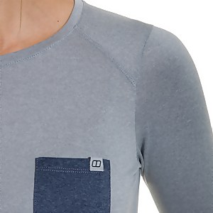 Women's Explorer Tech Tee Long Sleeve Crew - Grey / Blue