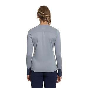 Women's Explorer Tech Tee Long Sleeve Crew - Grey / Blue