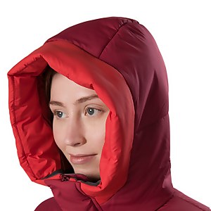 Women's Combust Reflect Long Down Insulated Jacket - Red