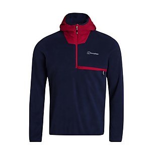 Men s Aslam Hooded Half Zip Fleece Navy Red Berghaus