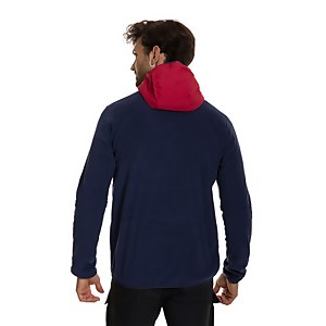 Men's Aslam Hooded Half Zip Fleece - Navy / Red