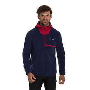 Men's Aslam Hooded Half Zip Fleece - Navy / Red