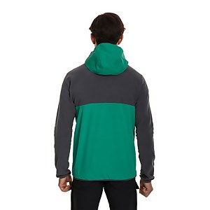 Men's Aslam Hooded Half Zip Fleece - Grey/ Green