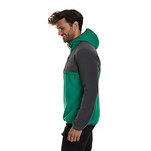 Men's Aslam Hooded Half Zip Fleece - Grey/ Green
