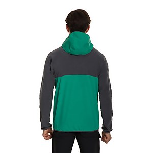 Men's Aslam Hooded Half Zip Fleece - Grey/ Green