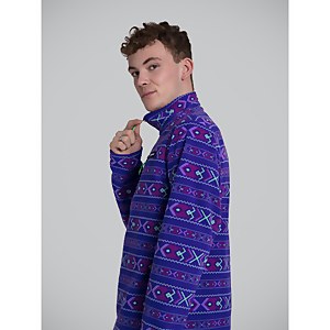 Unisex Prism Printed Half Zip Fleece - Aztec Deep Blue