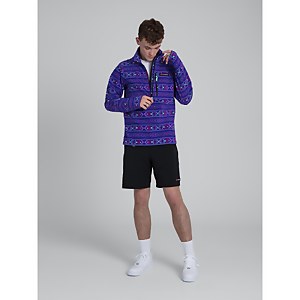 Unisex Prism Printed Half Zip Fleece - Aztec Deep Blue