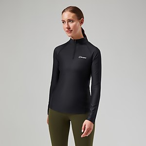 Women's 24/7 Tech Tee Long Sleeve Half Zip - Black