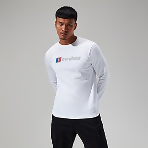 Men's Organic Big Logo Long Sleeve Tee White