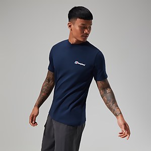 Men's Organic Front & Back Logo Tee Dark Blue