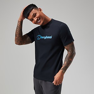 Men's Organic Big Colour Logo Super Stretch Tee Black