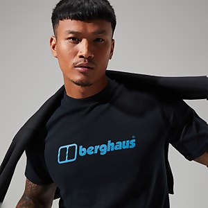 Men's Organic Big Colour Logo Super Stretch Tee Black - XS