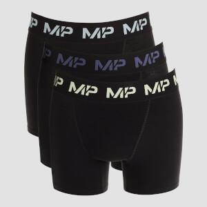 Boxers à logo coloré MP pour hommes (lot de 3) – Noir/Vert givré/Bleu acier/Bleu glacé