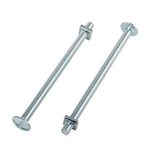 Homebase Zinc Plated Roof Bolt M6 100mm 5 Pack