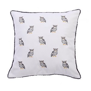 Embroidered Owl Cushion