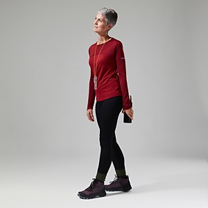 Women's Voyager Tech Tee Long Sleeve Crew -Red