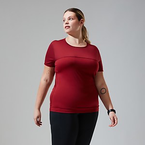 Short Sleeve Voyager Tech T-Shirt für Damen - Dunkelrot