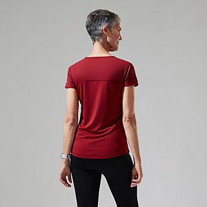 Short Sleeve Voyager Tech T-Shirt für Damen - Dunkelrot