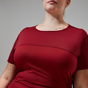 Short Sleeve Voyager Tech T-Shirt für Damen - Dunkelrot