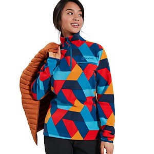 Women's Navala Half Zip Fleece Jacket - Red / Blue