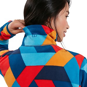 Women's Navala Half Zip Fleece Jacket - Red / Blue