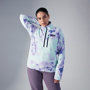 Unisex Prism Printed Trango Half Zip Fleece - Purple / Turquoise