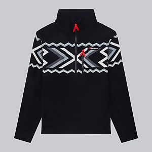 Unisex Prism Printed Trango Half Zip Fleece - Black / Grey - XS