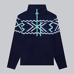 Unisex Prism Printed Trango Half Zip Fleece - Dark Blue / Purple - XS