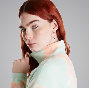 Women's Prism Crop Half Zip Fleece - Light Blue