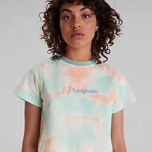 Women's Crop Short Sleeve Tee - Pink / Light Blue