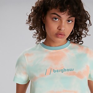 Women's Crop Short Sleeve Tee - Pink / Light Blue