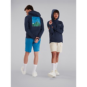 Unisex Heritage Back Print Hoody - Blue - XS