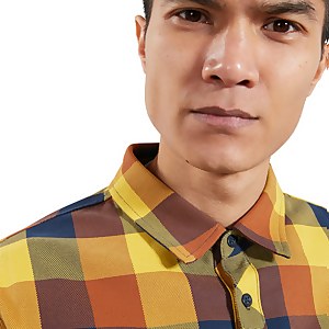 Skawton Long Sleeve Shirt für Herren - Dunkelblau/Braun