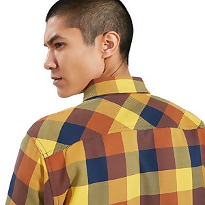 Skawton Long Sleeve Shirt für Herren - Dunkelblau/Braun