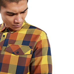 Skawton Long Sleeve Shirt für Herren - Dunkelblau/Braun
