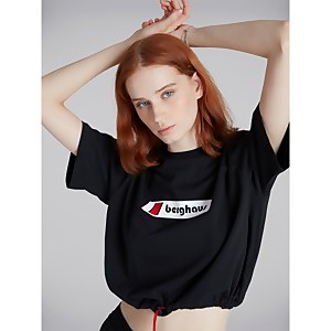 Women's Cropped Toggle Tee - Black