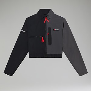 Women's Cropped Co-Ord Jacket - Black/Grey