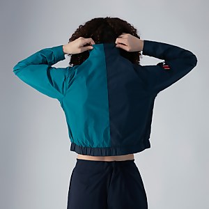 Women's Cropped Co-Ord Wind Waterproof Jacket - Blue / Green