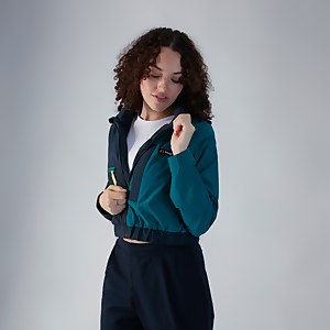Women's Cropped Co-Ord Wind Waterproof Jacket - Blue / Green