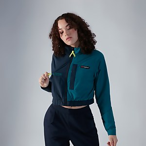 Women's Cropped Co-Ord Wind Waterproof Jacket - Blue / Green